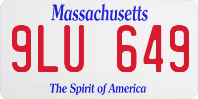 MA license plate 9LU649