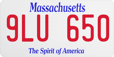 MA license plate 9LU650