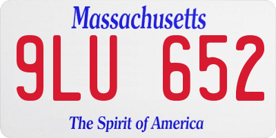 MA license plate 9LU652