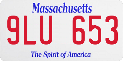 MA license plate 9LU653