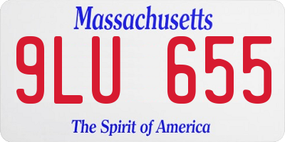 MA license plate 9LU655