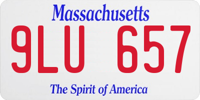 MA license plate 9LU657