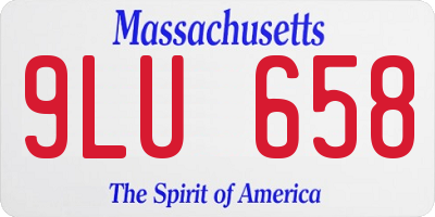 MA license plate 9LU658