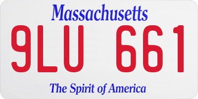 MA license plate 9LU661