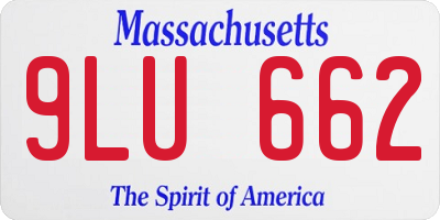 MA license plate 9LU662