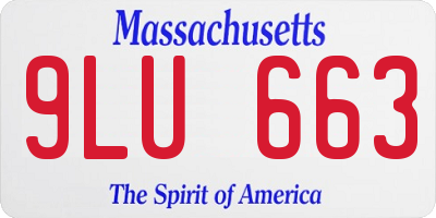 MA license plate 9LU663