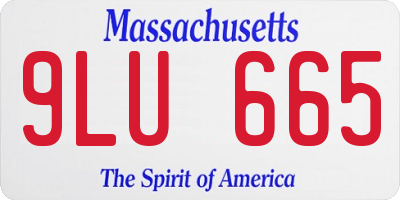 MA license plate 9LU665