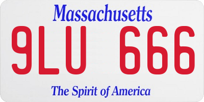 MA license plate 9LU666