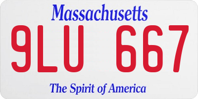 MA license plate 9LU667