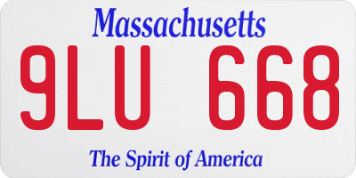 MA license plate 9LU668