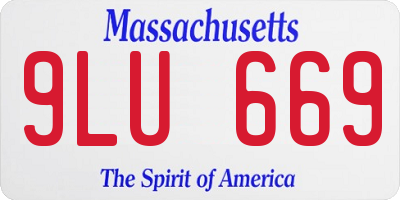 MA license plate 9LU669