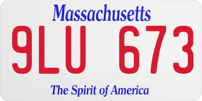 MA license plate 9LU673