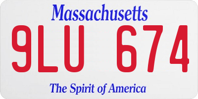 MA license plate 9LU674
