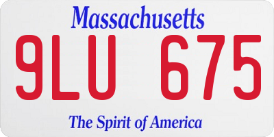 MA license plate 9LU675