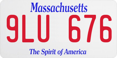 MA license plate 9LU676