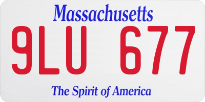 MA license plate 9LU677