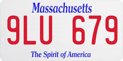 MA license plate 9LU679