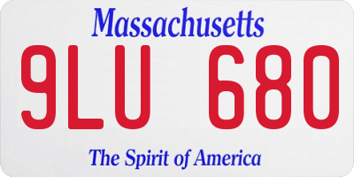 MA license plate 9LU680