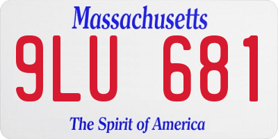 MA license plate 9LU681