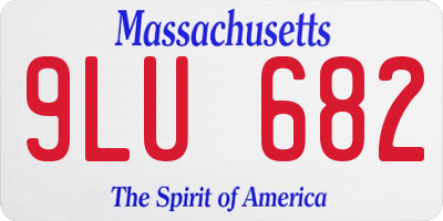 MA license plate 9LU682