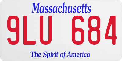 MA license plate 9LU684
