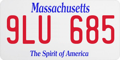 MA license plate 9LU685
