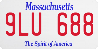 MA license plate 9LU688