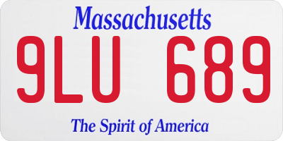 MA license plate 9LU689