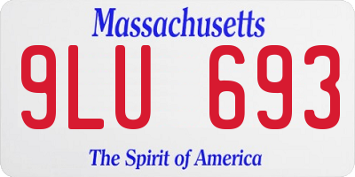 MA license plate 9LU693