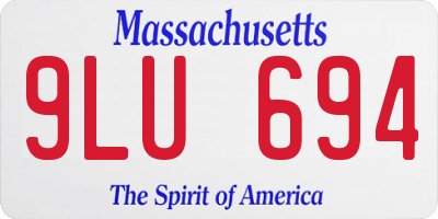 MA license plate 9LU694