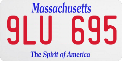 MA license plate 9LU695