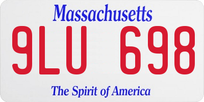 MA license plate 9LU698