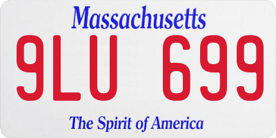 MA license plate 9LU699