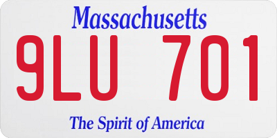 MA license plate 9LU701