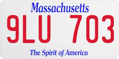 MA license plate 9LU703