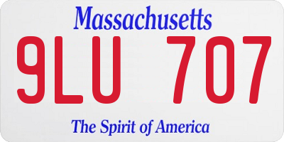 MA license plate 9LU707