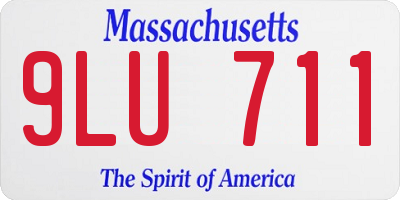MA license plate 9LU711