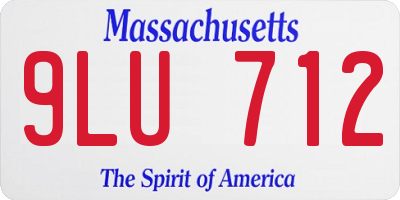 MA license plate 9LU712