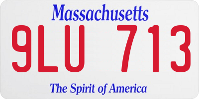 MA license plate 9LU713