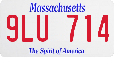 MA license plate 9LU714