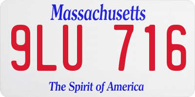 MA license plate 9LU716