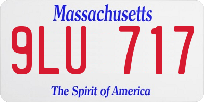MA license plate 9LU717