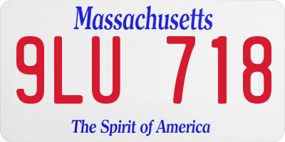 MA license plate 9LU718
