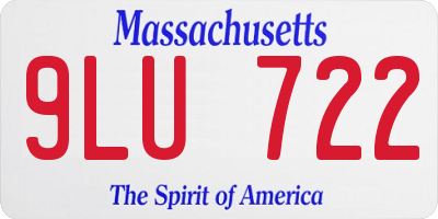 MA license plate 9LU722