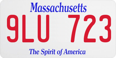 MA license plate 9LU723