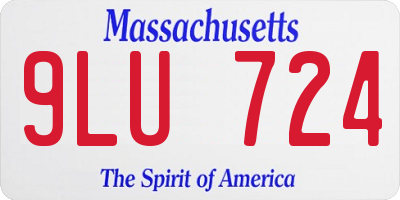 MA license plate 9LU724