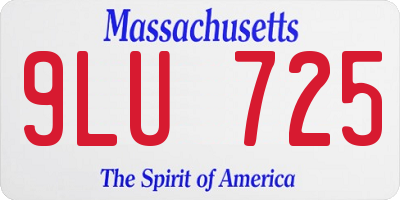 MA license plate 9LU725