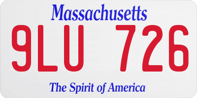 MA license plate 9LU726