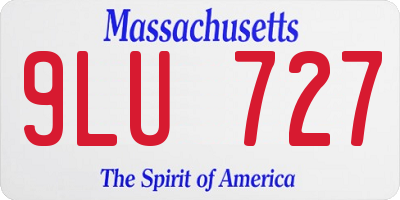 MA license plate 9LU727