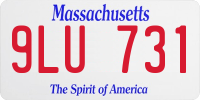 MA license plate 9LU731